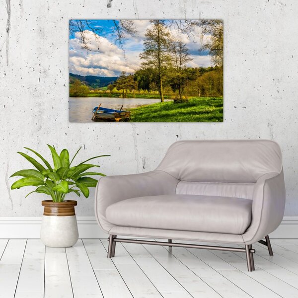 Slika čamca uz jezero (90x60 cm)