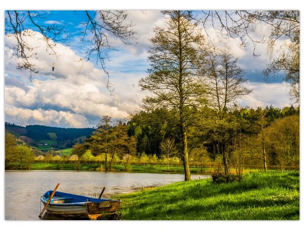 Slika čamca uz jezero (70x50 cm)