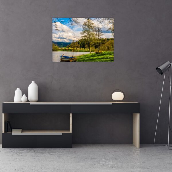 Slika čamca uz jezero (70x50 cm)