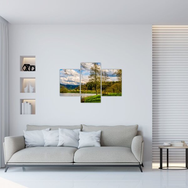 Slika čamca uz jezero (90x60 cm)