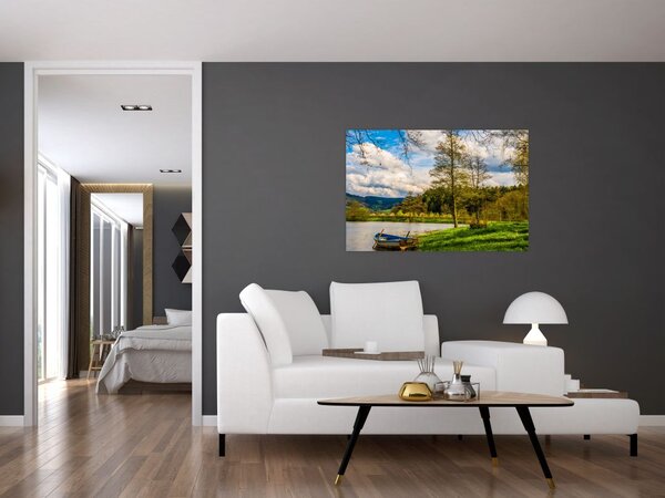 Slika čamca uz jezero (90x60 cm)