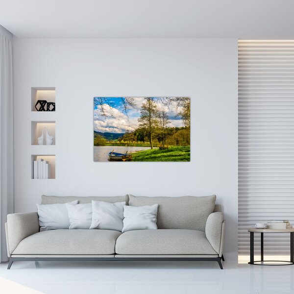 Slika čamca uz jezero (90x60 cm)