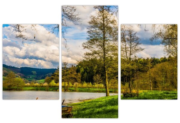 Slika čamca uz jezero (90x60 cm)