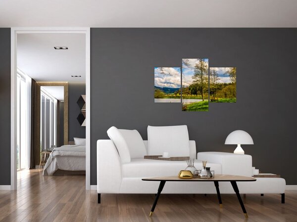 Slika čamca uz jezero (90x60 cm)