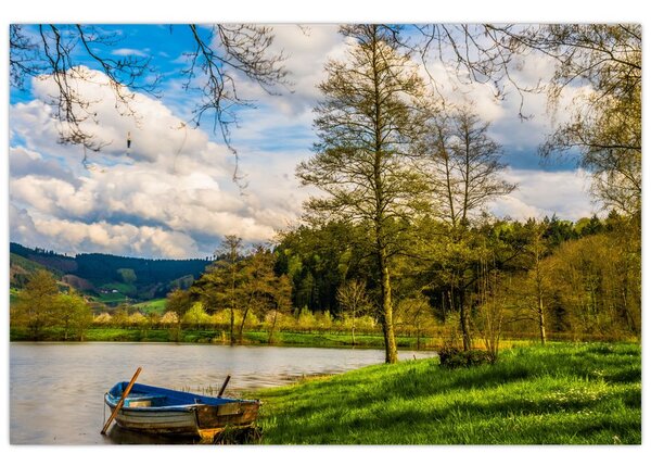 Slika čamca uz jezero (90x60 cm)