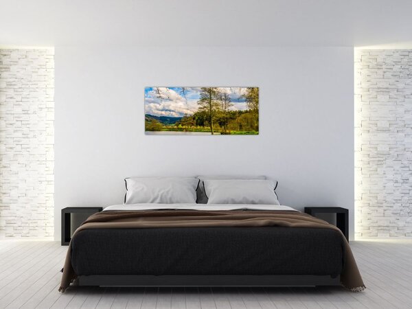 Slika čamca uz jezero (120x50 cm)