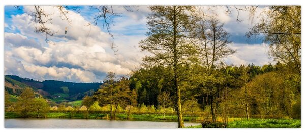 Slika čamca uz jezero (120x50 cm)