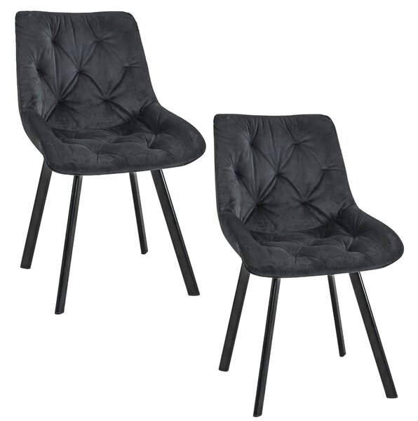 Set od 2 blagovaonske stolice Cajon (crna)