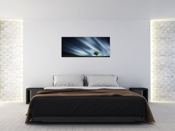 Slika polarne svijetlosti iznad polja vrijeska (120x50 cm)