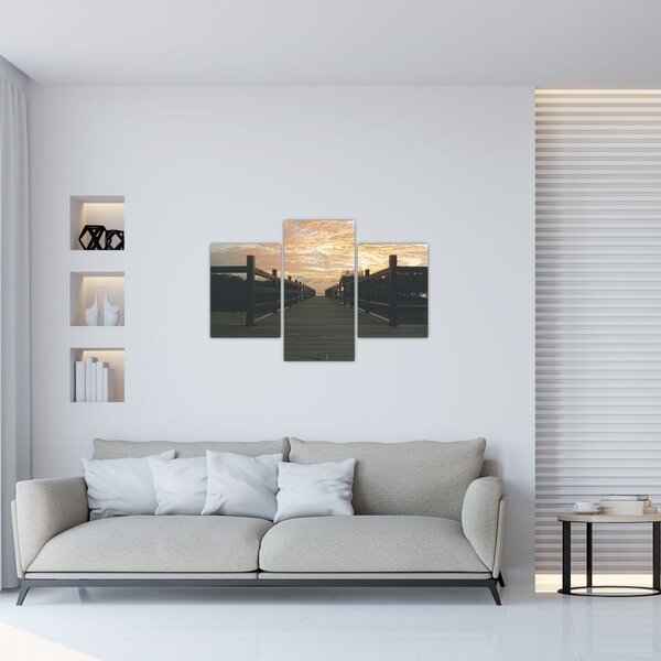 Slika drvenog gata iznad jezera (90x60 cm)