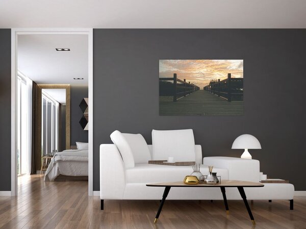 Slika drvenog gata iznad jezera (90x60 cm)