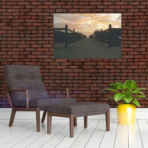 Slika drvenog gata iznad jezera (90x60 cm)
