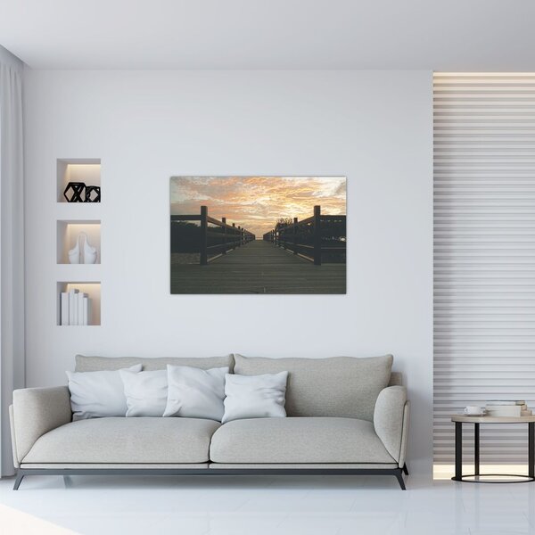 Slika drvenog gata iznad jezera (90x60 cm)