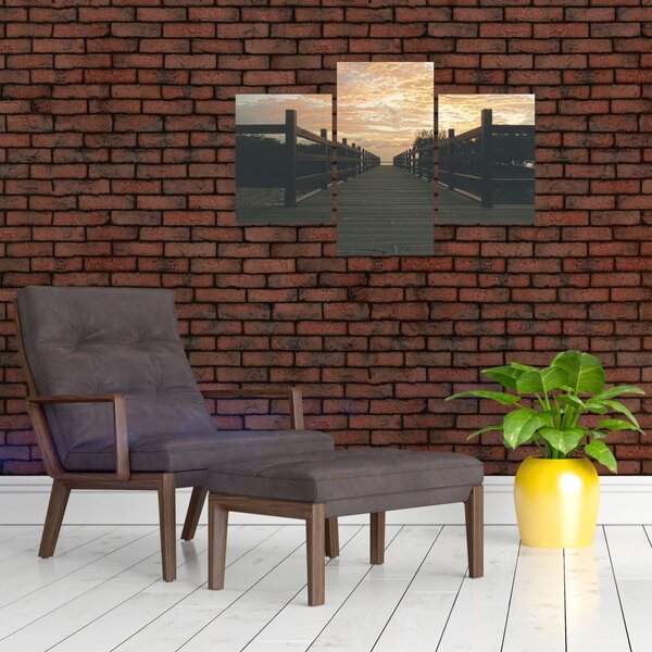 Slika drvenog gata iznad jezera (90x60 cm)