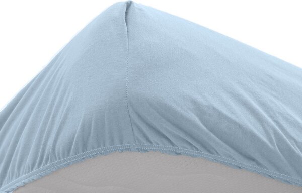 Jersey plahta ALVORA 180x200 cm svijetloplava