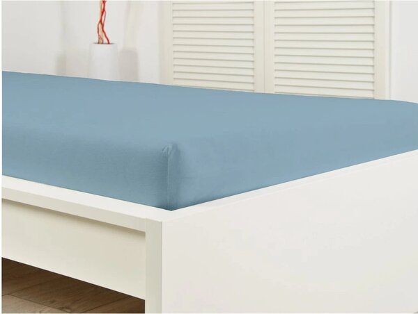 Jersey plahta ALVORA 180x200 cm svijetloplava