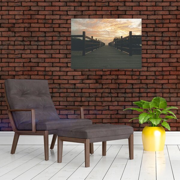 Slika drvenog gata iznad jezera (70x50 cm)