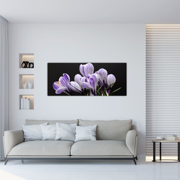 Slika - Ljubičasti krokusi (120x50 cm)
