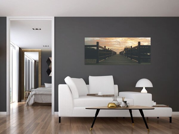 Slika drvenog gata iznad jezera (120x50 cm)