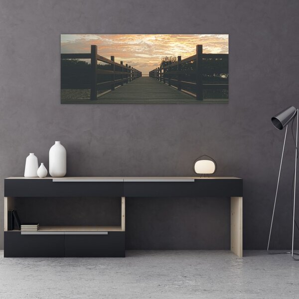 Slika drvenog gata iznad jezera (120x50 cm)