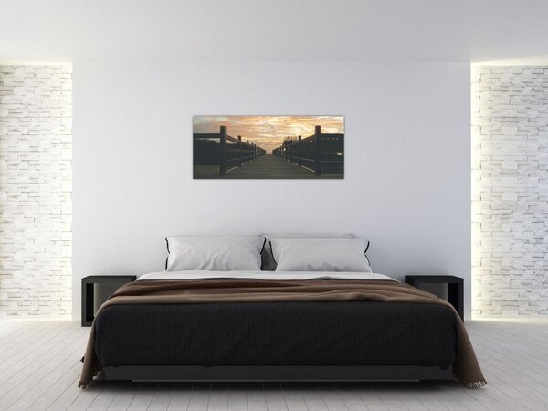 Slika drvenog gata iznad jezera (120x50 cm)