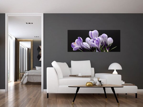 Slika - Ljubičasti krokusi (120x50 cm)