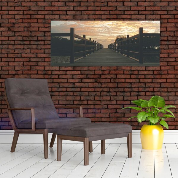 Slika drvenog gata iznad jezera (120x50 cm)