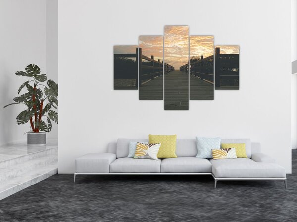 Slika drvenog gata iznad jezera (150x105 cm)