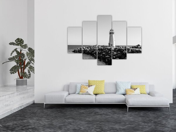 Slika - Svjetionik na obali, Santa Cruz, Kalifornija (150x105 cm)
