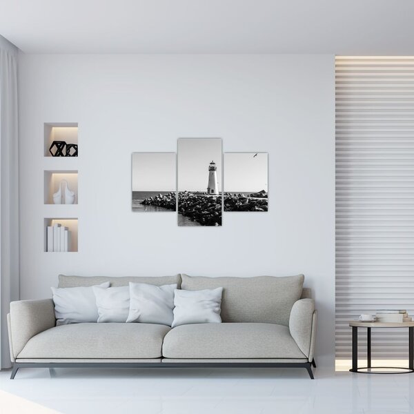 Slika - Svjetionik na obali, Santa Cruz, Kalifornija (90x60 cm)