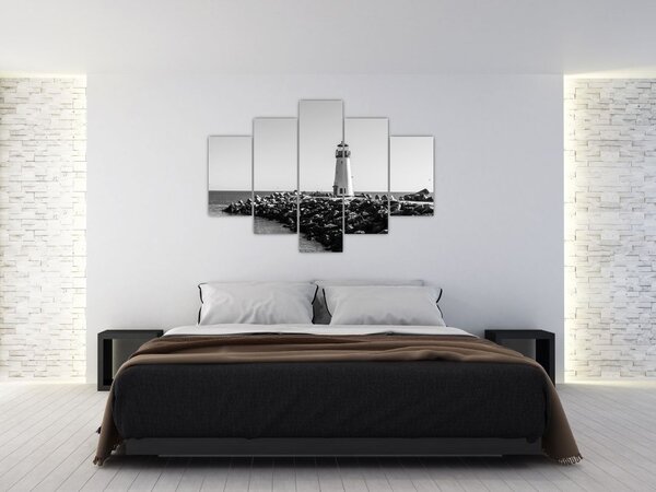 Slika - Svjetionik na obali, Santa Cruz, Kalifornija (150x105 cm)