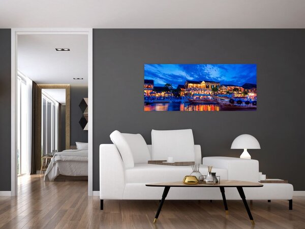 Slika noćnog grada Hoi An, Vijetnam (120x50 cm)