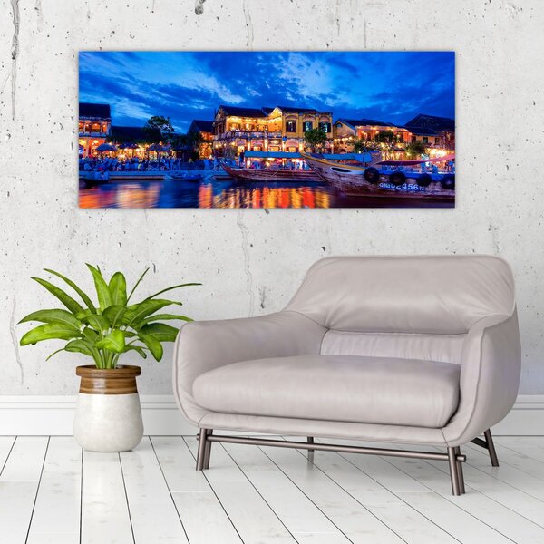 Slika noćnog grada Hoi An, Vijetnam (120x50 cm)