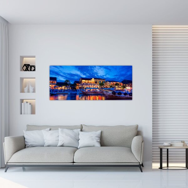 Slika noćnog grada Hoi An, Vijetnam (120x50 cm)