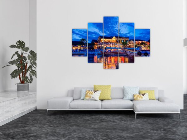 Slika noćnog grada Hoi An, Vijetnam (150x105 cm)