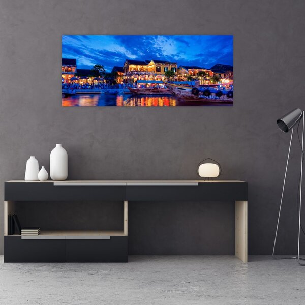 Slika noćnog grada Hoi An, Vijetnam (120x50 cm)