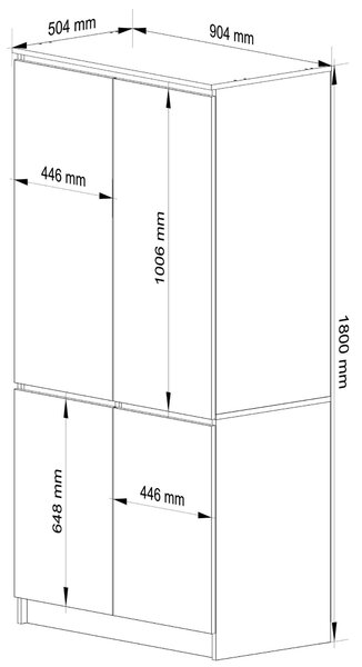Ormar za garderobu Sinfin (hrast sonoma + bijela)