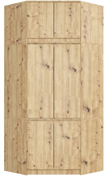 Kutni ormar za garderobu (sa nadogradnjom) Segregar (hrast craft)