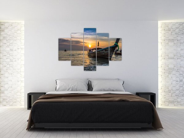 Slika čamca uz obalu (150x105 cm)