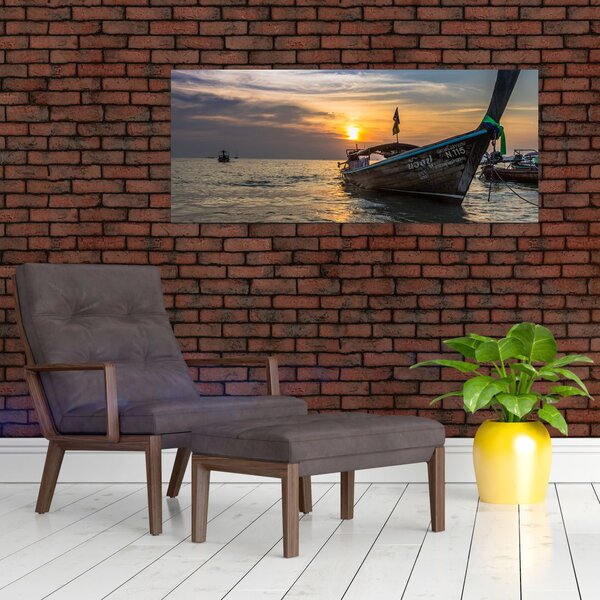 Slika čamca uz obalu (120x50 cm)
