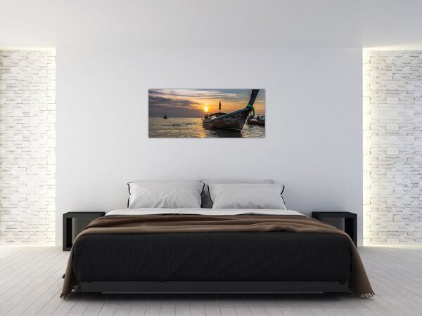 Slika čamca uz obalu (120x50 cm)