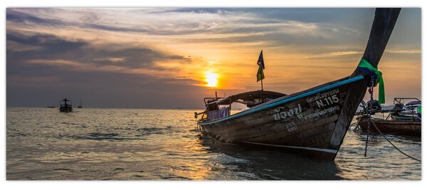 Slika čamca uz obalu (120x50 cm)