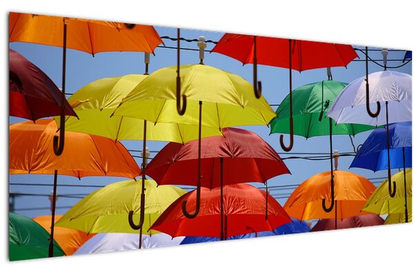 Slika šarenih kišobrana (120x50 cm)