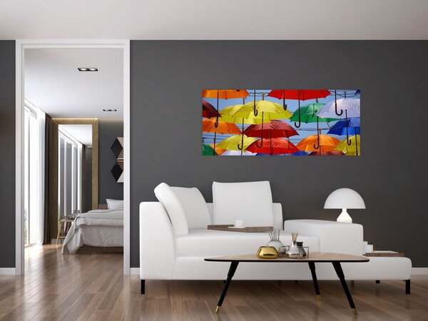 Slika šarenih kišobrana (120x50 cm)