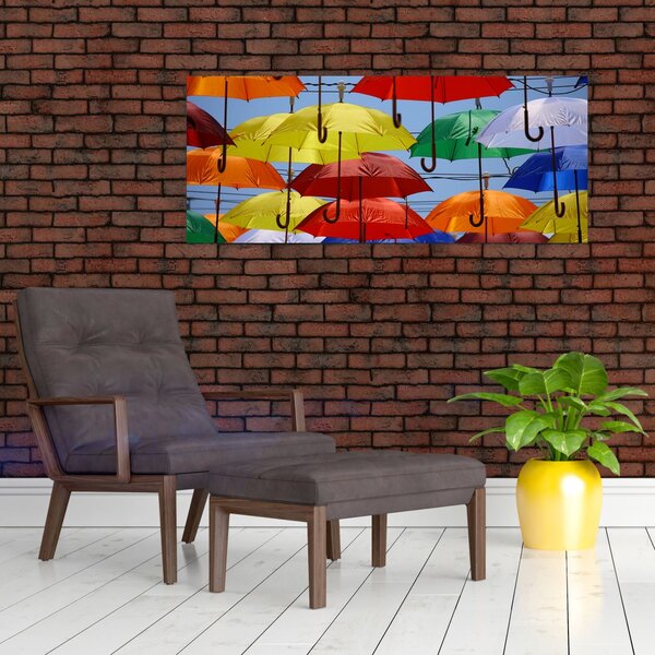 Slika šarenih kišobrana (120x50 cm)