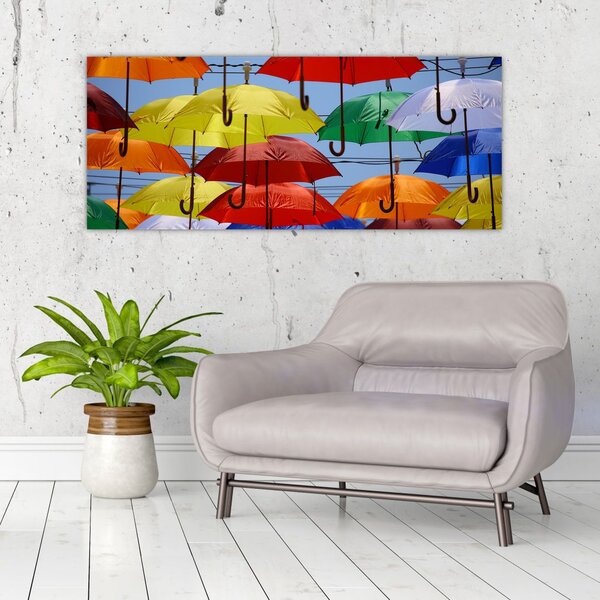 Slika šarenih kišobrana (120x50 cm)