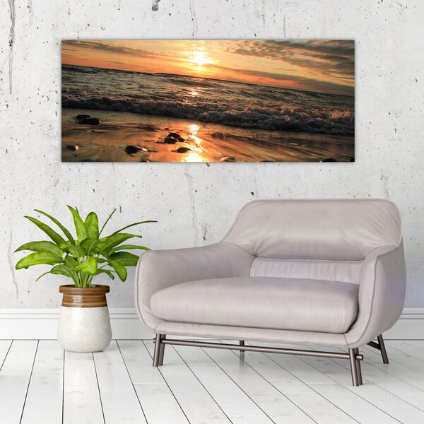 Slika - Zalazak sunca na oceanu (120x50 cm)