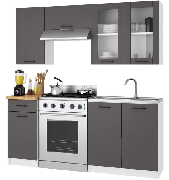 Zondo.hr Gornja kuhinjska vitrina Organo 720 (bijela + grafit). Akcija -18%. 1117520