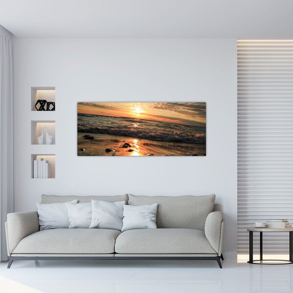 Slika - Zalazak sunca na oceanu (120x50 cm)