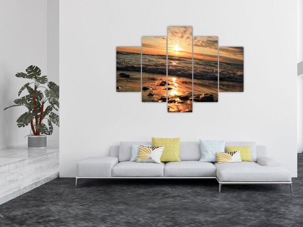 Slika - Zalazak sunca na oceanu (150x105 cm)